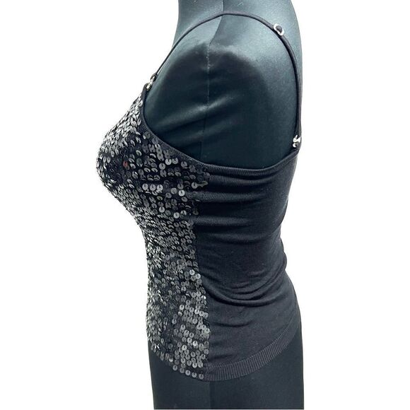Forever 21 vintage y2k black knit sequin v neck sz S convertible straps NWT - Picture 3 of 14